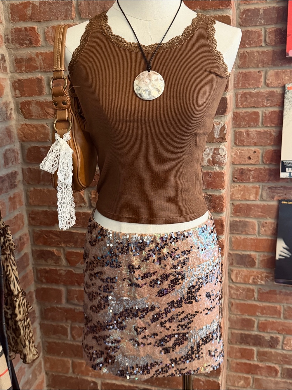 vintage y2k sequin mini skirt